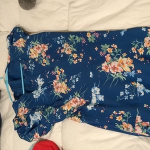 Loft floral fitted dress